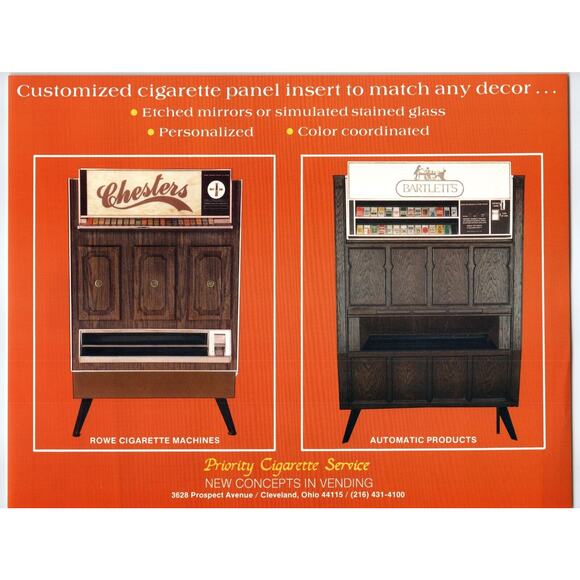 Custom Panel Inserts For Cigarette Vending Machines FLYER Vending Promo 8.5 x 11 - Picture 1 of 2